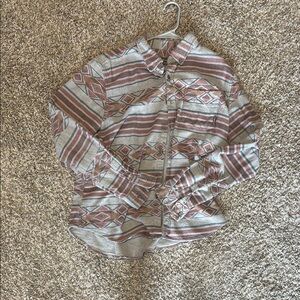 Eddie Bauer Brown and Gray Button Down Shirt with Classic Collar